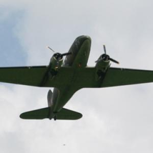 Battle of Britain Memorial Flight Dakota fly-past