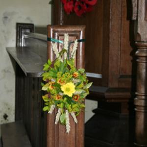 Flower Festival arrangement pews