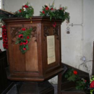 Flower Festival arrangement pulpit