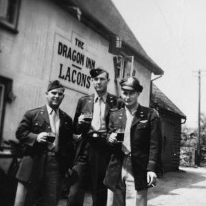 Outside the Dragon Inn during WW2