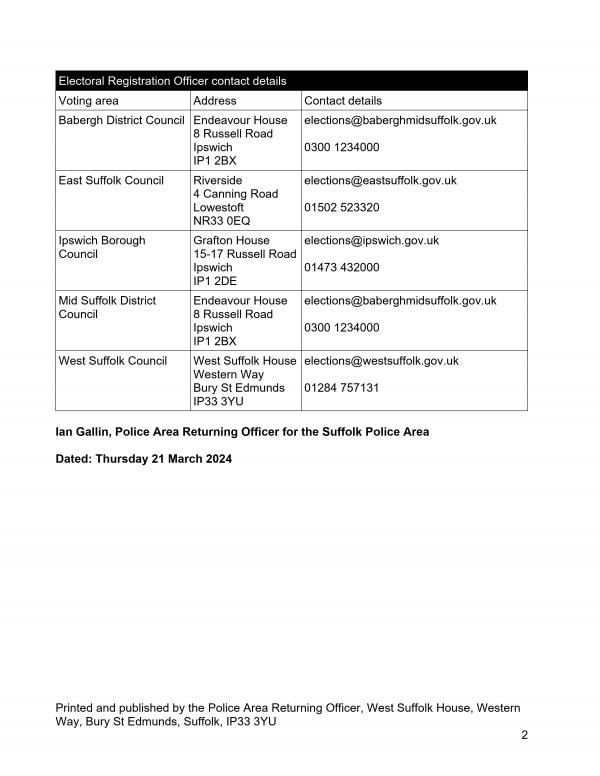 PCC election Notice of Election 2 May 2024 2